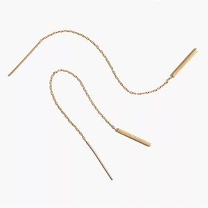 Madewell Gold Threader Bar Earrings
